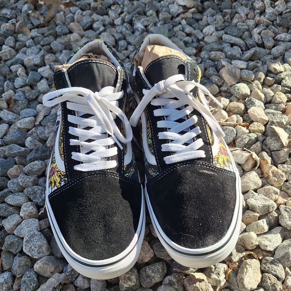 Vans Old Skool Beauty Skull/Fruit Skull Low Top Sneakers - Black/Multicolor 12 - Picture 11 of 15